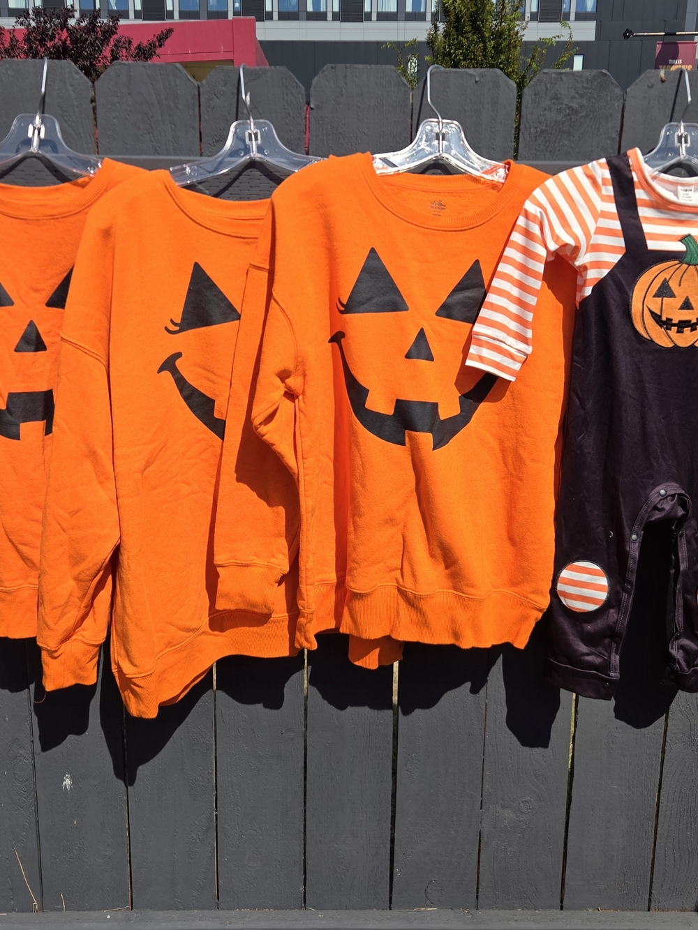 Orange Pumpkin Face Sweatshirt Costume